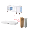 Retiro Express - Cuna Con Cajonera Encanto Celeste+Colchon Cuna Baby Box 130x60