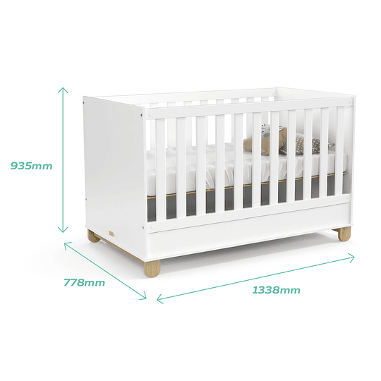 Retiro Express - Cuna Madera New Zupi Blanca + Colchon Cuna Baby Box 130x70