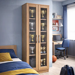 Organizador Vitrina Juvenil 2 Puertas Vidrio Castaño 