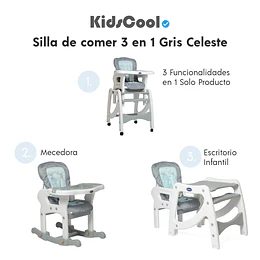 Silla de comer 3 en 1 Gris Celeste