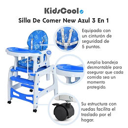 Silla De Comer New Azul 3 En 1 
