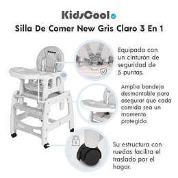 Silla De Comer New Gris Claro 3 En 1
