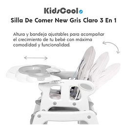 Silla De Comer New Gris Claro 3 En 1
