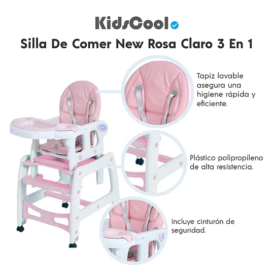 Silla De Comer New Rosa Claro 3 En 1 