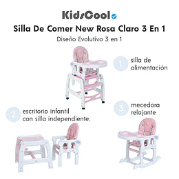 Silla De Comer New Rosa Claro 3 En 1 