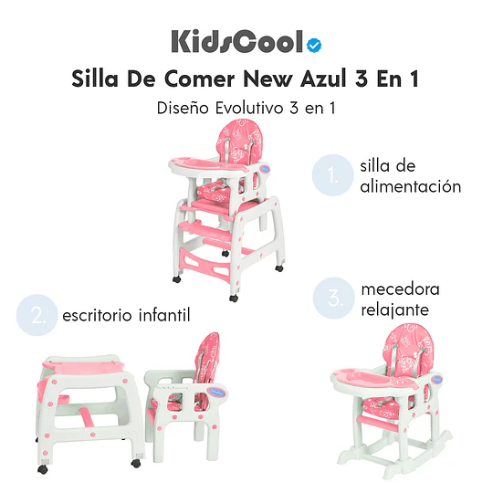 Silla De Comer New Rosada 3 En 1 -Preventa 14 de Mayo