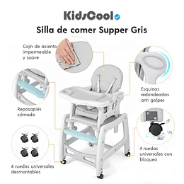 Silla de comer Supper Gris