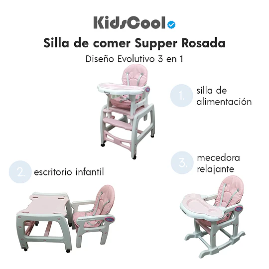 Silla de comer Supper Rosada