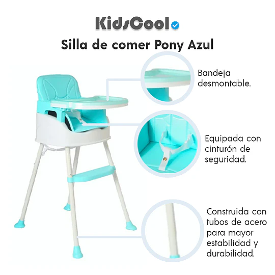 Silla de comer Pony Azul