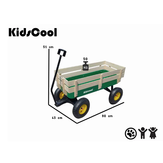Retiro Express - Carro de Arrastre Wagon Verde Kidscool