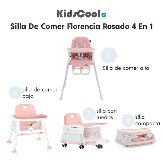 Silla De Comer Florencia Rosado 4 en 1 