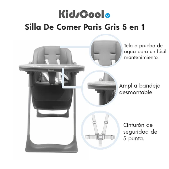 Silla De Comer Paris Gris 5 en 1