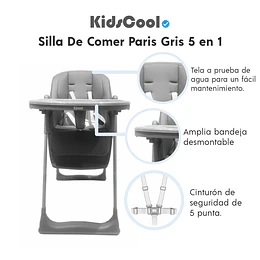 Retiro Express - Silla De Comer Paris Gris 5 en 1