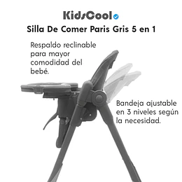 Retiro Express - Silla De Comer Paris Gris 5 en 1