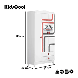 Closet Infantil 3 Puertas Fast Car Blanco