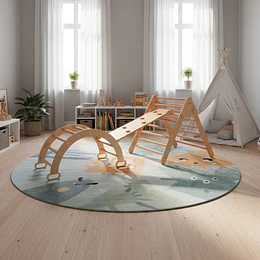 Escalador Montessori 3 En 1 En Madera Pikler