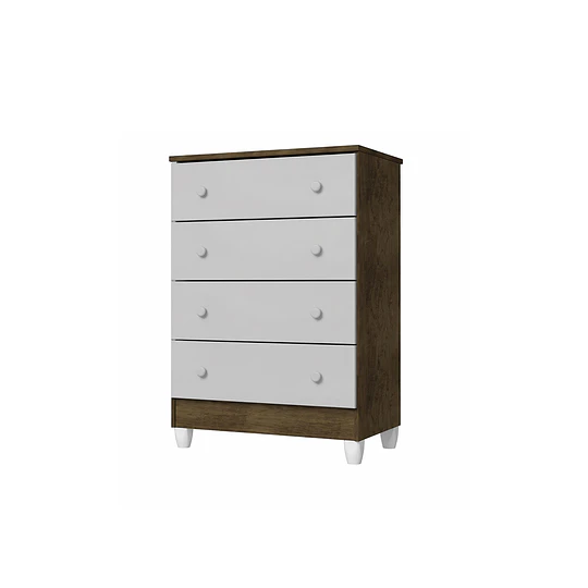 Comoda Gris Café Mel 4 Cajones 