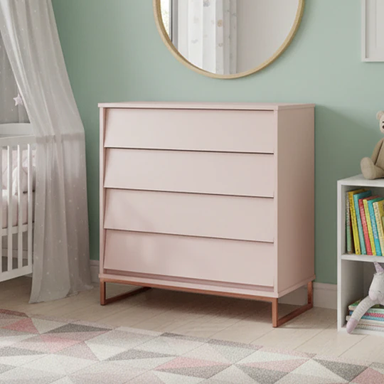 Cómoda Noah Design Rosa Base Cobre