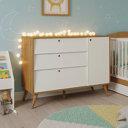 Cómoda Con Puerta Gold Miel/Blanco 