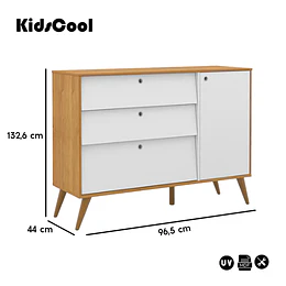 Cómoda Con Puerta Gold Miel/Blanco 