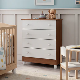 Comoda Gris Café Mel 4 Cajones 