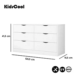 Comoda 6 Cajones Pisa Blanco