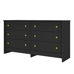Comoda Duplex 6 Cajones Negro