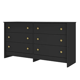 Comoda Duplex 6 Cajones Negro