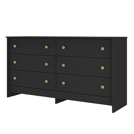 Comoda Duplex 6 Cajones Negro