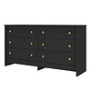 Comoda Duplex 6 Cajones Negro
