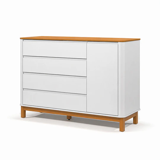 Comoda Flow Blanca Eco Wood