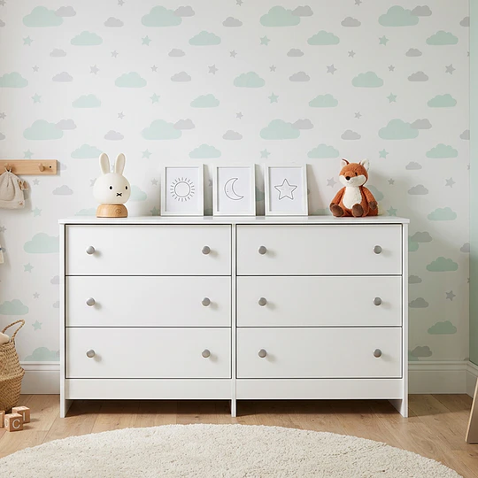 Comoda Duplex 6 Cajones Blanco 