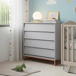 Cómoda Noah Design Gris Base Cobre