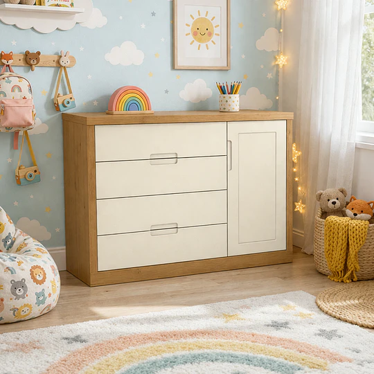 Comoda Tutto Con Puerta Beige Caramelo