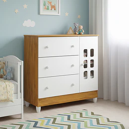 Comoda Con Puerta Blanco Miel  Maria