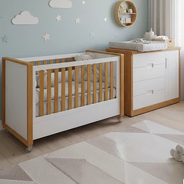 Comoda Tutto Con Puerta Blanca Caramelo