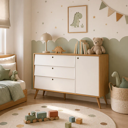 Cómoda Con Puerta Gold Beige/Eco Wood
