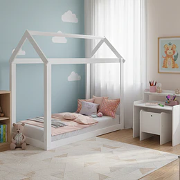 Cama Casita Montessori Cariño Blanca