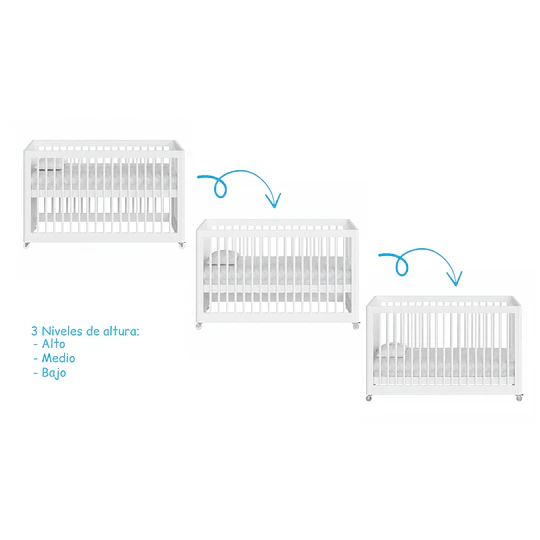Retiro Express - Cuna Antirreflujo 3 en 1 Lion Blanca Kidscool - PRODUCTO ARMADO DESPACHO SOLO RM