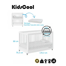 Retiro Express - Cuna Antirreflujo 3 en 1 Lion Blanca Kidscool - PRODUCTO ARMADO DESPACHO SOLO RM