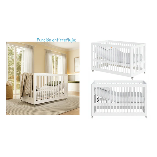 Retiro Express - Cuna Antirreflujo 3 en 1 Lion Blanca Kidscool - PRODUCTO ARMADO DESPACHO SOLO RM