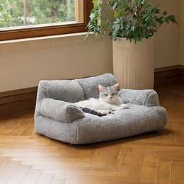 Retiro Express - Cama Sofá Relajante Mascotas PetsCool M Gris-Lavable y Ortopédica