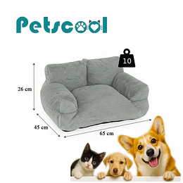 Retiro Express - Cama Sofá Relajante Mascotas PetsCool M Gris-Lavable y Ortopédica