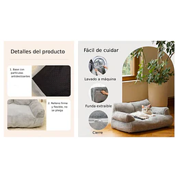 Retiro Express - Cama Sofá Relajante Mascotas PetsCool M Gris-Lavable y Ortopédica