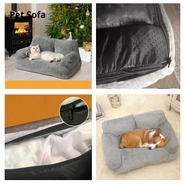 Retiro Express - Cama Sofá Relajante Mascotas PetsCool M Gris-Lavable y Ortopédica