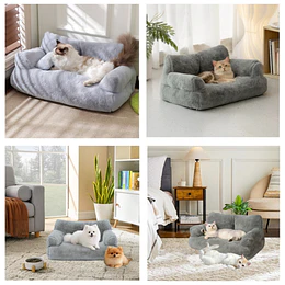 Retiro Express - Cama Sofá Relajante Mascotas PetsCool M Gris-Lavable y Ortopédica