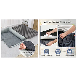 Retiro Express - Cama Sofá Ortopédico PetsCool para Perros, viscoelástica, lavable, Gris Talla L