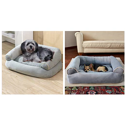 Retiro Express - Cama Sofá para Perros medianos PetsCool M 70x55 cm Gris Lavable y Ortopédica