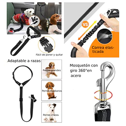 Retiro Express - Cinturón de Seguridad Perro Multi Tamaño Petscool Elástico Reflectante 4 en 1