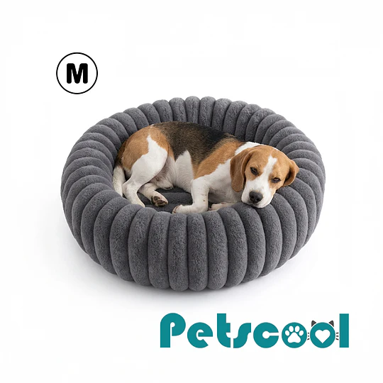 Retiro Express - Cama Nido Donut Mascotas M PetsCool Gris 60 cm Antiansiedad Perro Gato
